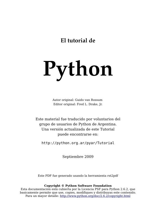 Imágen de pdf El Tutorial de Python 2
