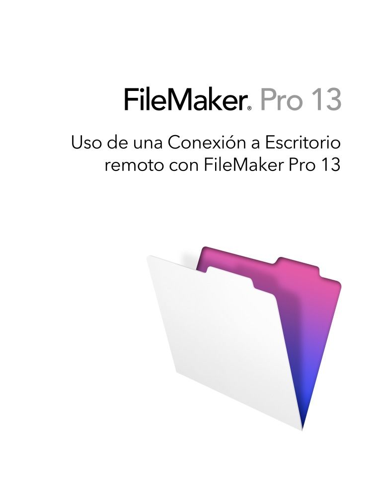 Imágen de pdf FileMaker Pro 13 - Uso de una conexión a escritorio remoto cn FileMake Pro 13