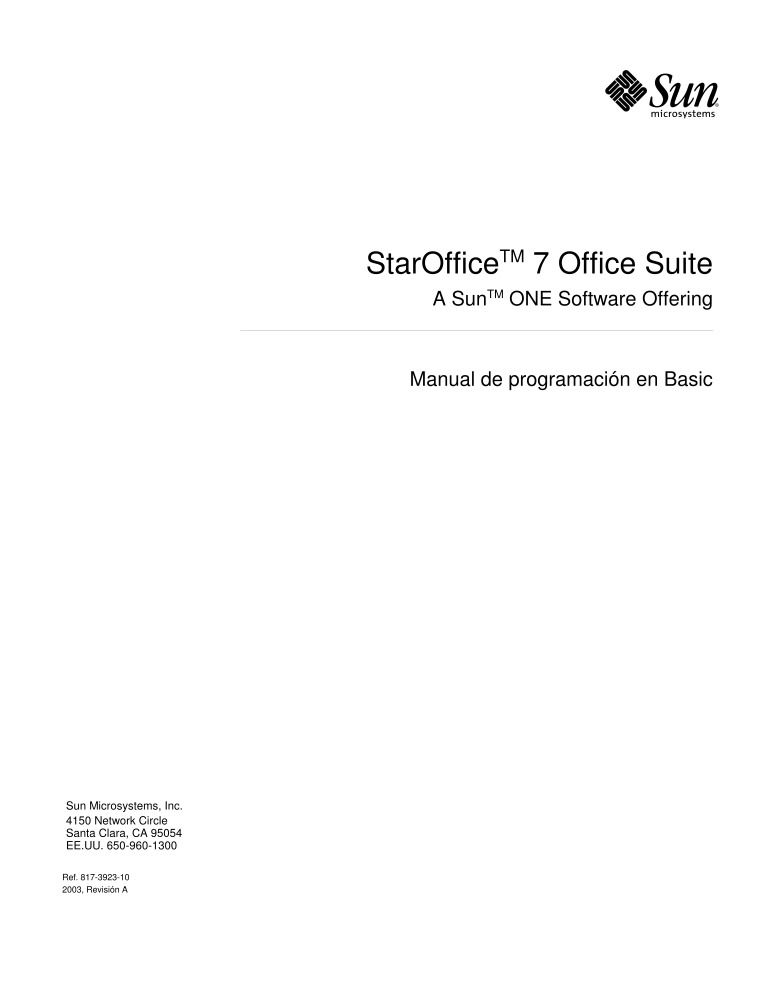 Imágen de pdf StarOffice 7 Office Suite - Manual de programacion en Basic