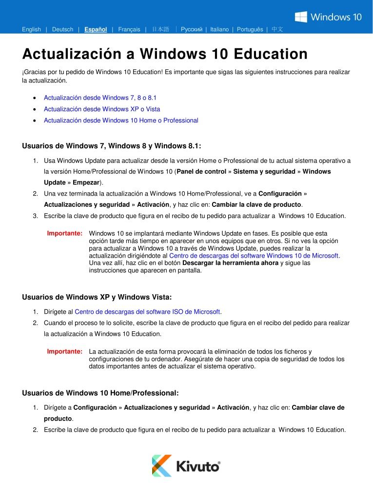 Imágen de pdf Actualización a Windows 10 Education