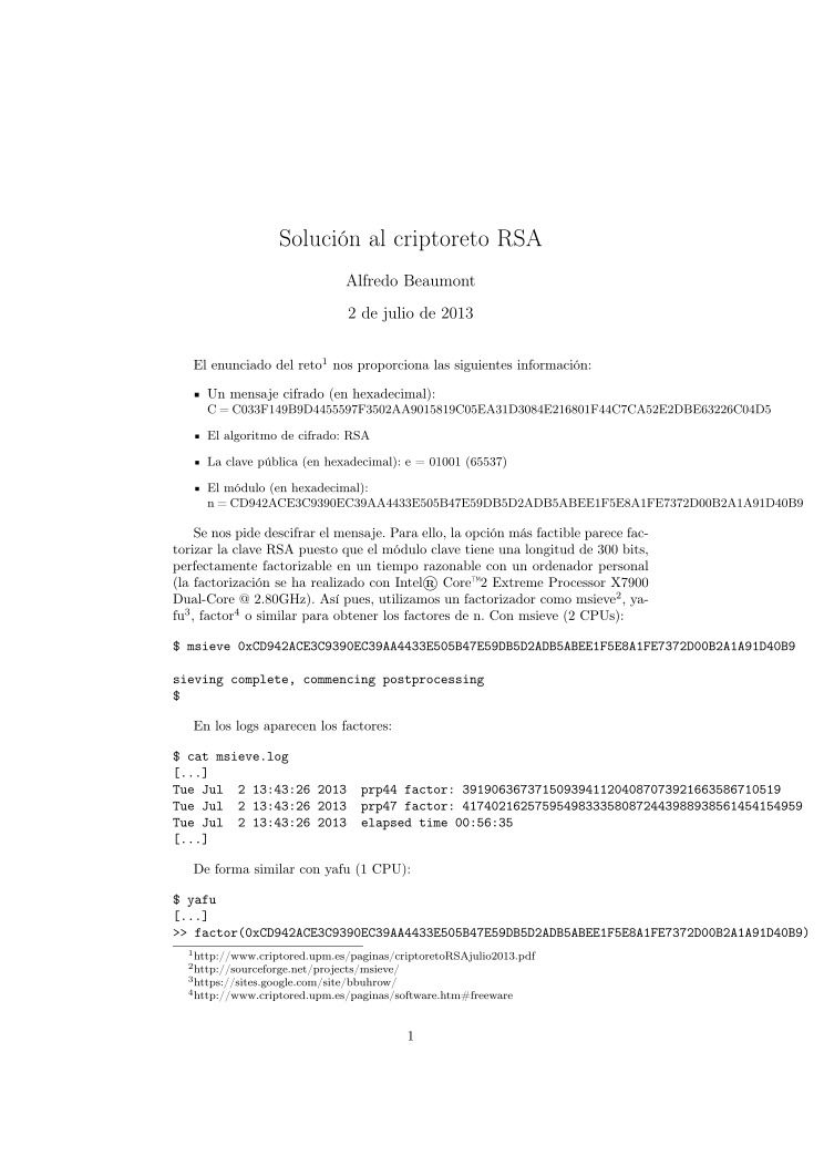 Imágen de pdf Solución al criptoreto RSA