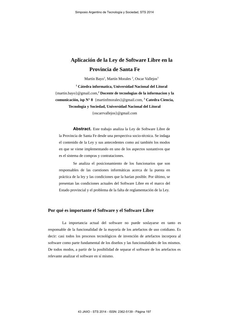Imágen de pdf Aplicación de la Ley de Software Libre en la provincia de Santa Fe