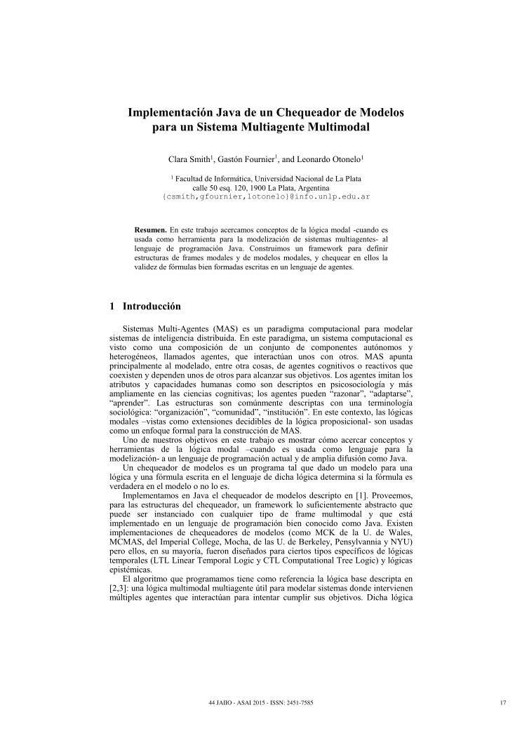 Imágen de pdf Implementación Java de un Chequeador de Modelos para un Sistema Multiagente Multimodal