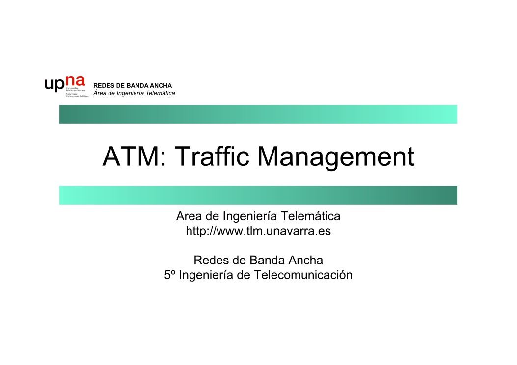 Imágen de pdf Redes de banda ancha - ATM: Traffic Management