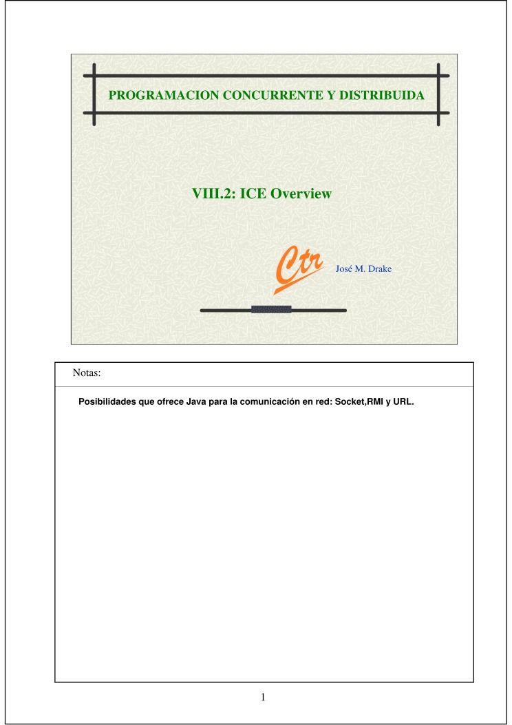 Imágen de pdf PROGRAMACION CONCURRENTE Y DISTRIBUIDA - VIII.2: ICE Overview