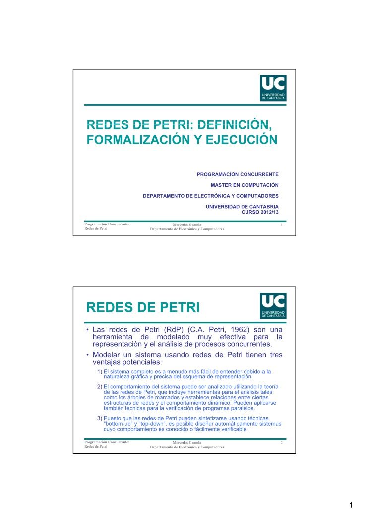 Imágen de pdf REDES DE PETRI: DEFINICIÓN REDES DE PETRI: DEFINICIÓN, FORMALIZACIÓN Y EJECUCIÓN