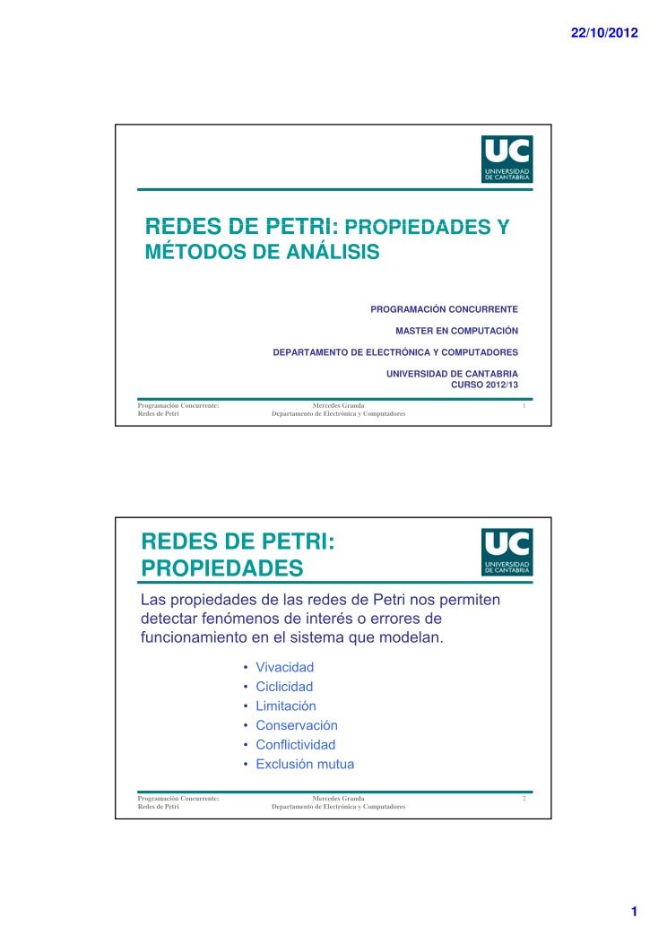 Imágen de pdf REDES DE PETRI: PROPIEDADES Y MÉTODOS DE ANÁLISIS