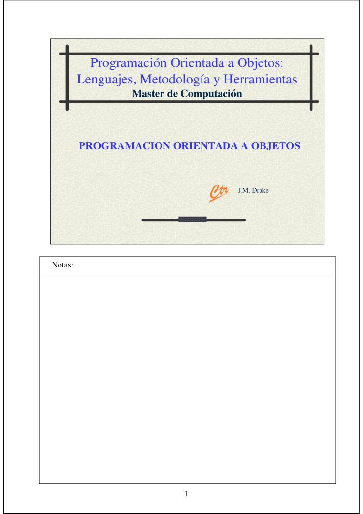 Imágen de pdf Programación Orientada a Objetos: Lenguajes, Metodología y Herramientas - Programación Orientada a Objetos