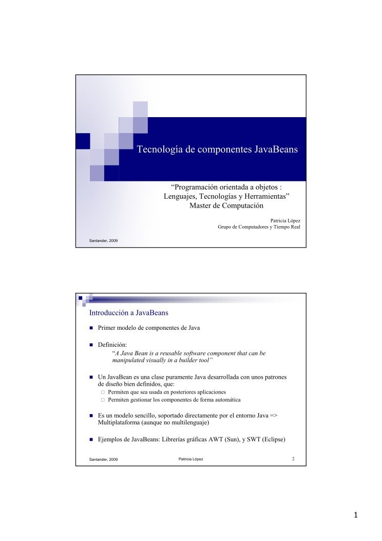 Imágen de pdf Tecnología de componentes JavaBeans