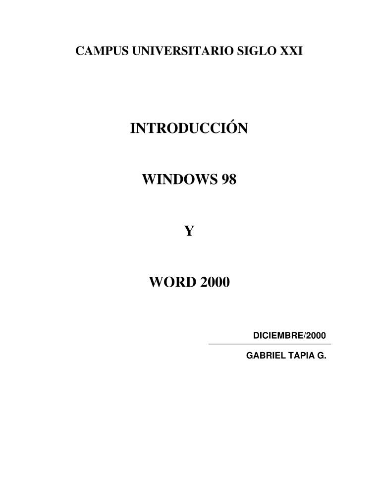 Imágen de pdf INTRODUCCIÓN WINDOWS 98 Y WORD 2000