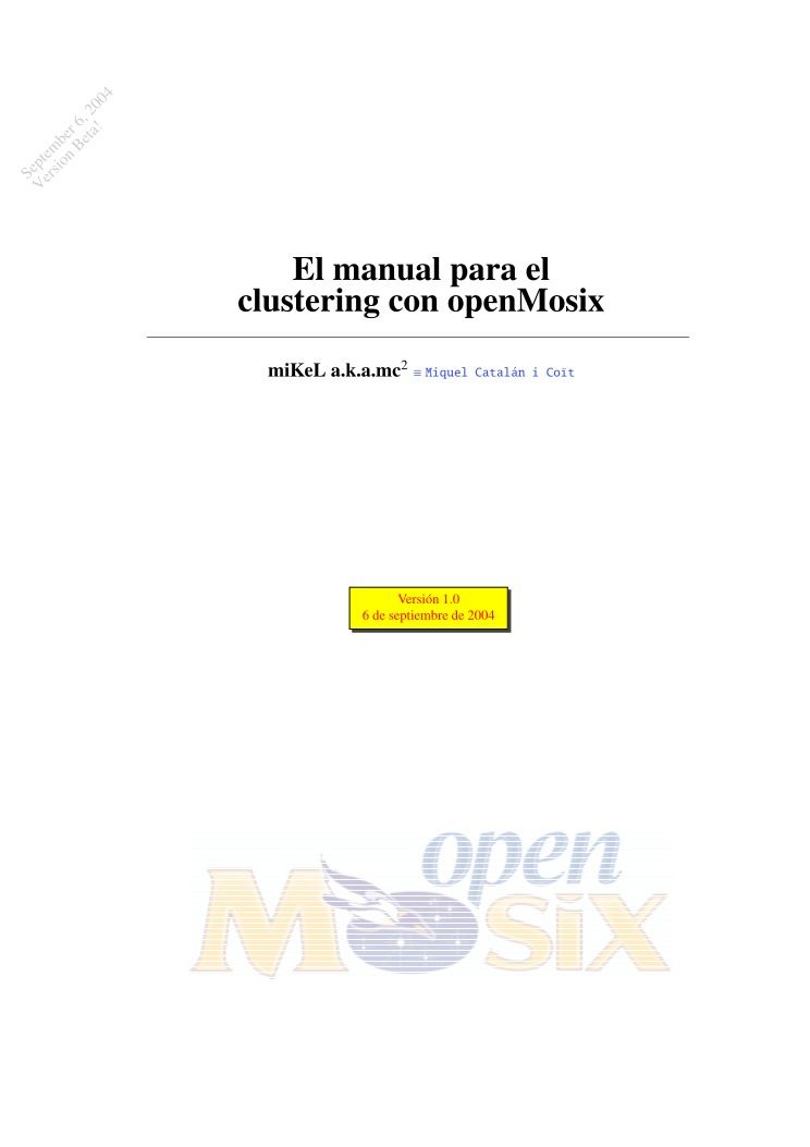 Imágen de pdf El manual para el clustering con openMosix