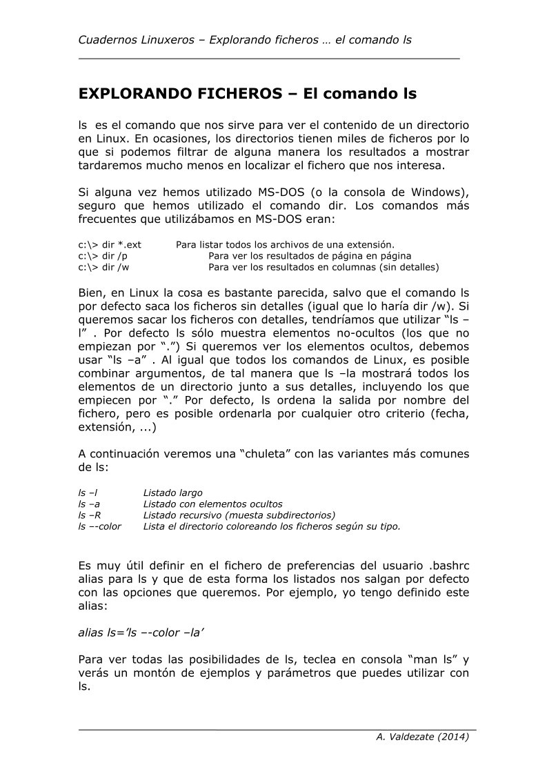 Imágen de pdf El comando ls - Cuadernos Linuxeros