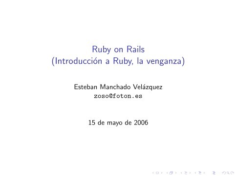 Imágen de pdf Ruby on Rails   (Introducción a Ruby, la venganza)
