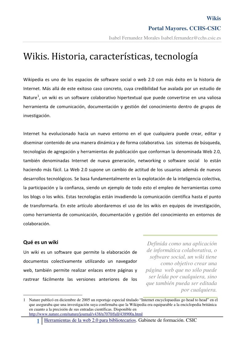 Imágen de pdf Wikis. Historia, características, tecnología