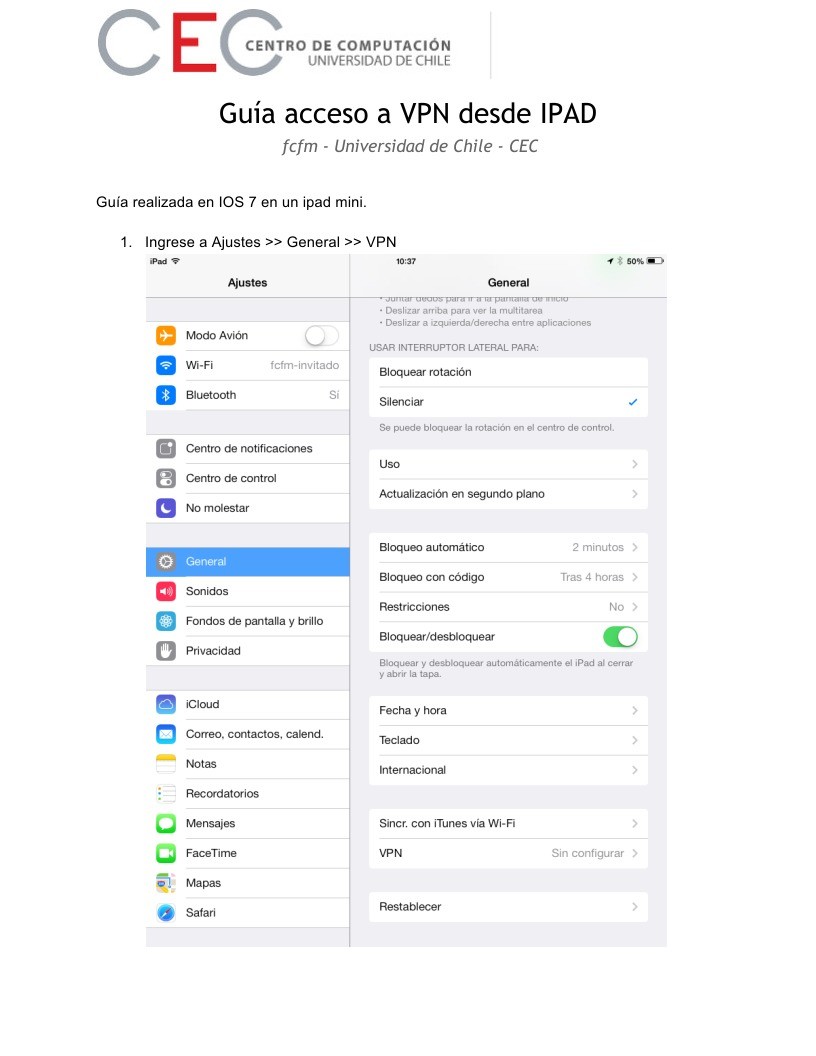 Imágen de pdf Guía acceso a VPN desde IPAD con IOS 7