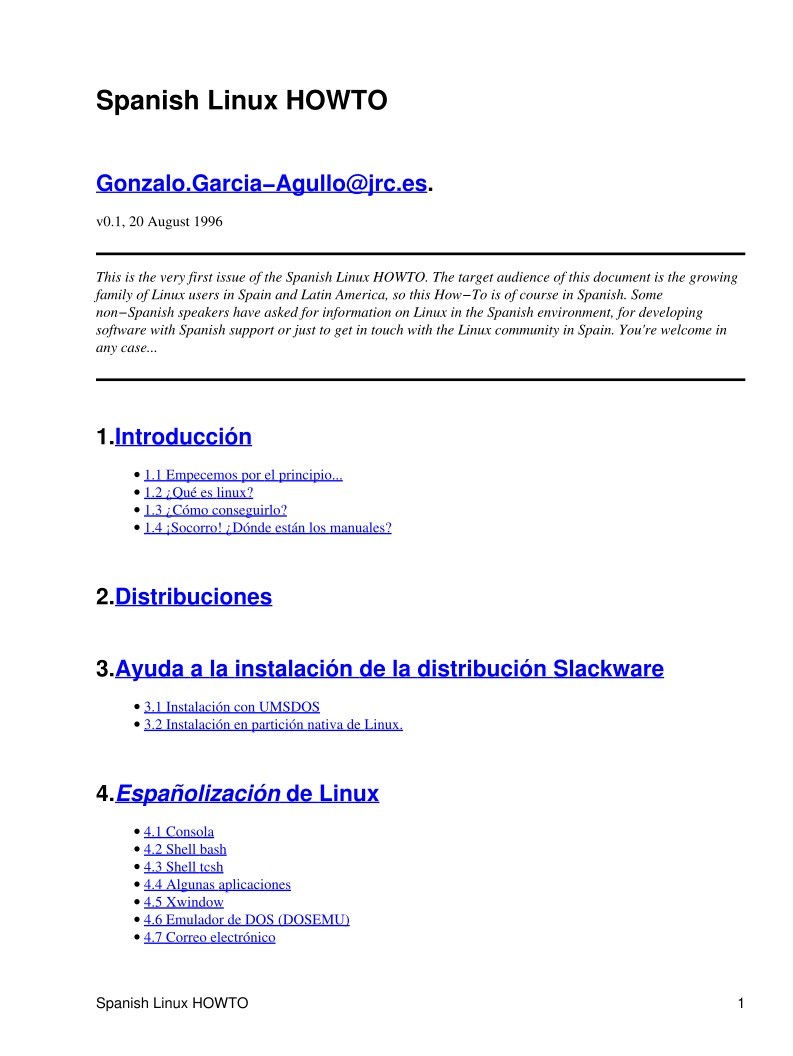 Imágen de pdf Spanish Linux HOWTO
