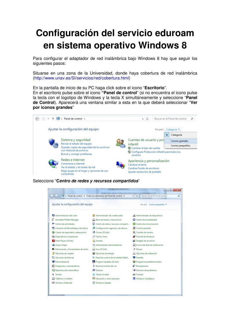 Imágen de pdf Configuración del servicio eduroam en sistema operativo Windows 8