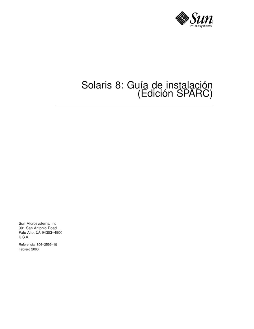 Imágen de pdf Solaris 8: Guía de instalación (Edición SPARC)