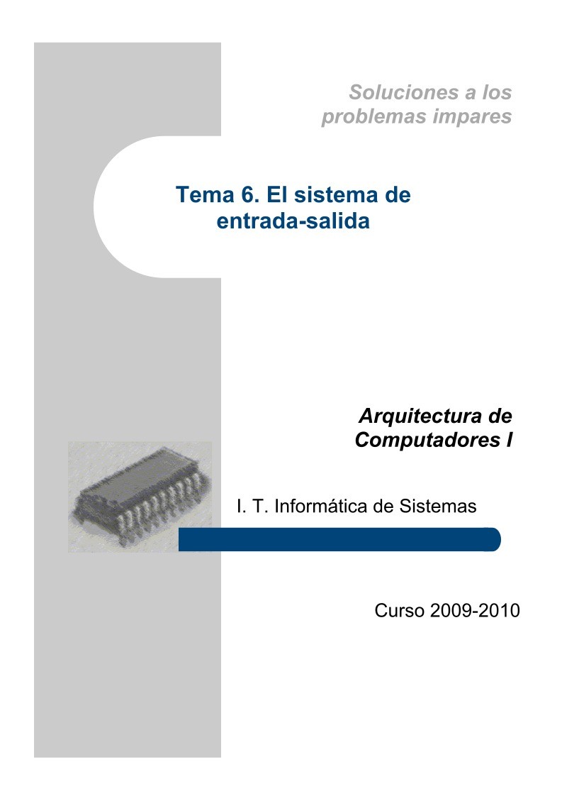 Imágen de pdf Tema 6. El sistema de entrada-salida - Arquitectura de Computadores I