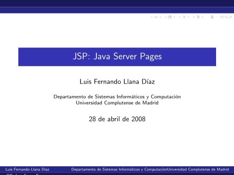 Imágen de pdf JSP: Java Server Pages