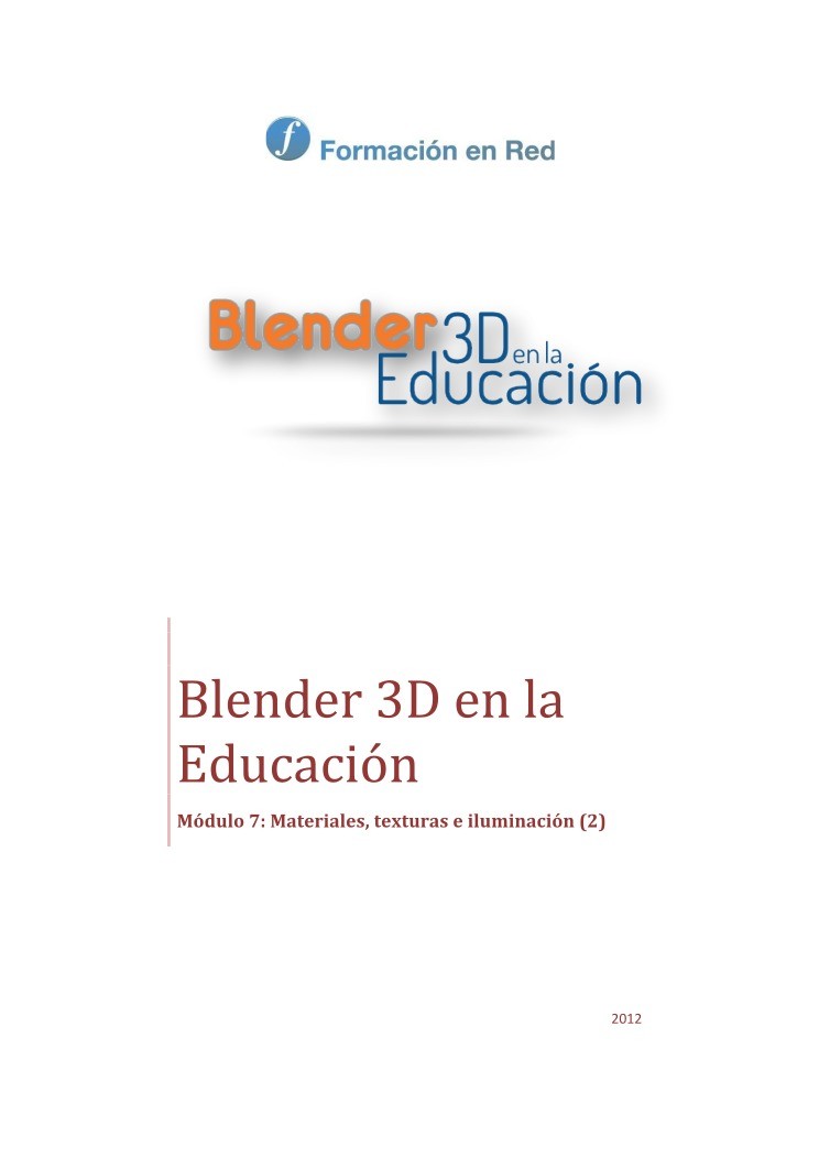 Imágen de pdf Blender: 3D en la Educación. Módulo 7: Materiales, texturas e iluminación (2)