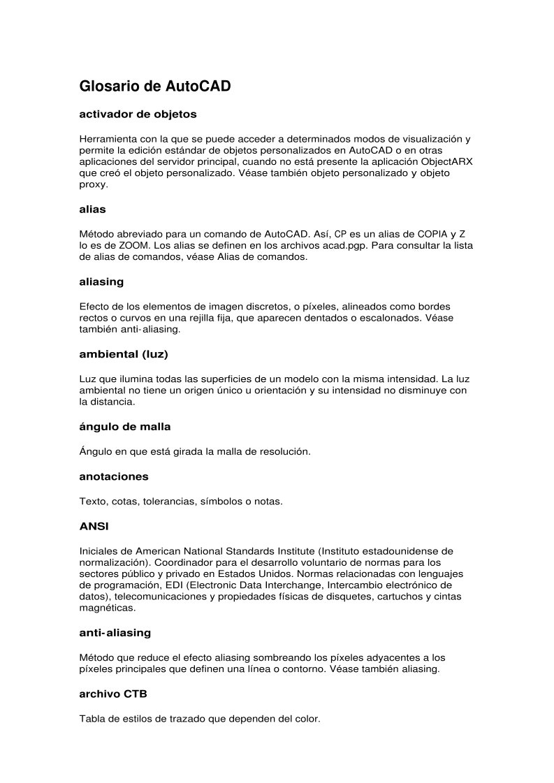 Imágen de pdf Glosario de AutoCAD