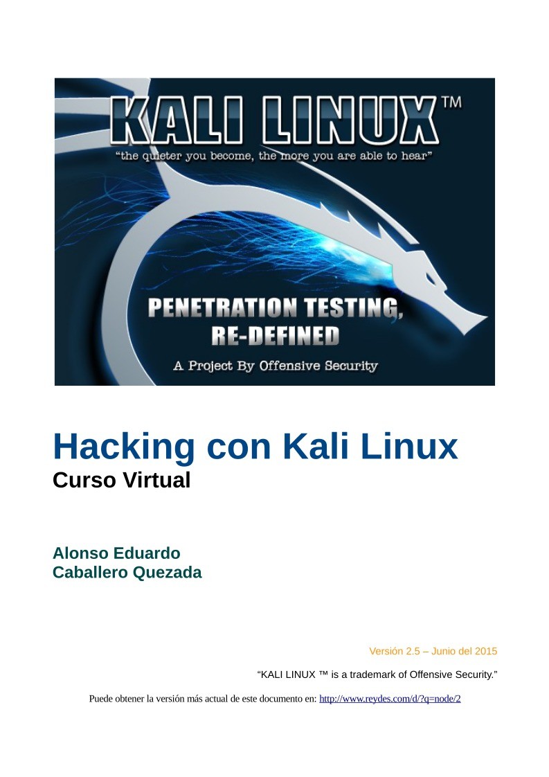 Imágen de pdf Hacking con Kali Linux - Curso Virtual