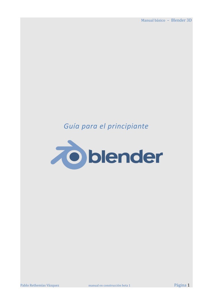 Imágen de pdf Manual básico - Blender 3D - Guía para el principiante