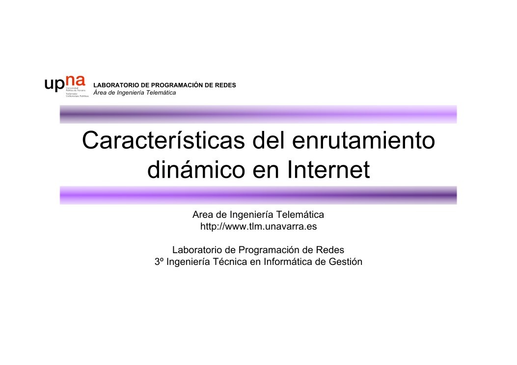 Imágen de pdf Características del enrutamiento dinámico en Internet