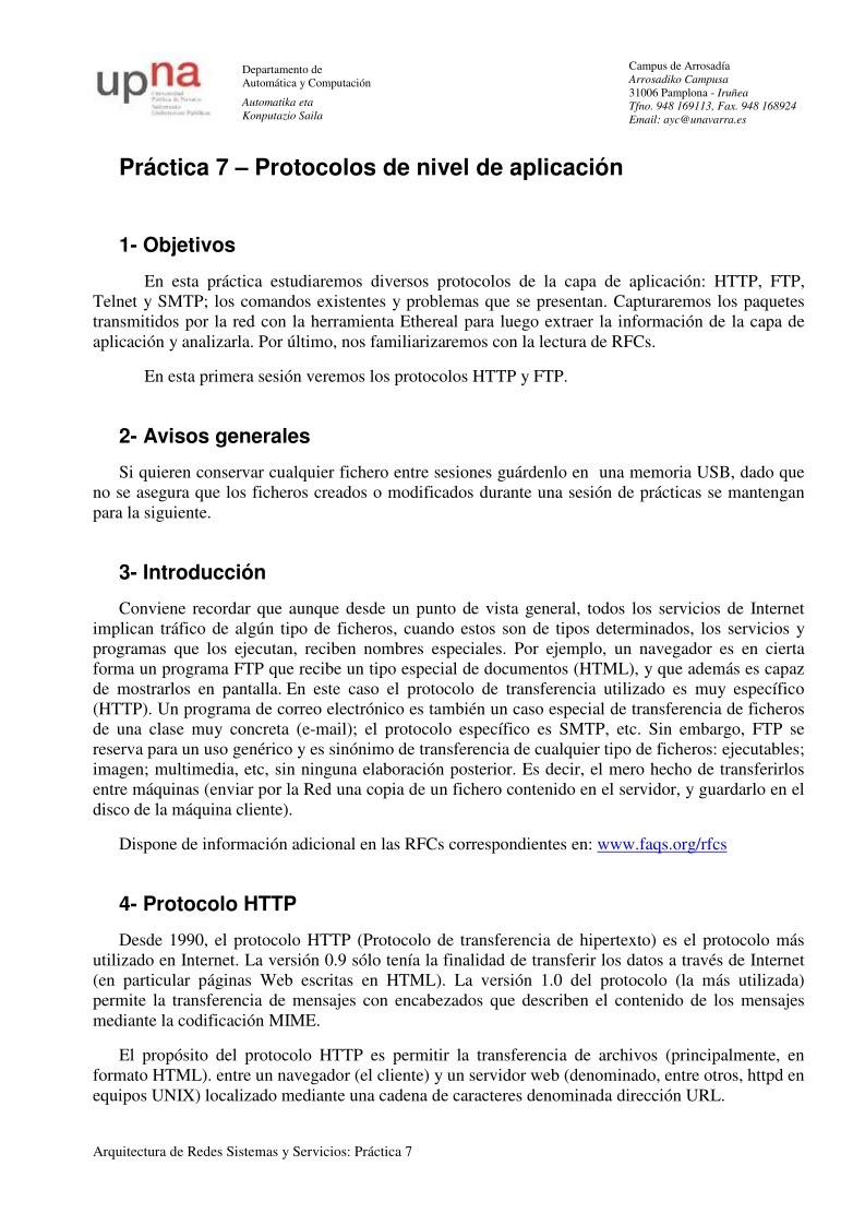 Imágen de pdf Práctica 7 – Protocolos de nivel de aplicación