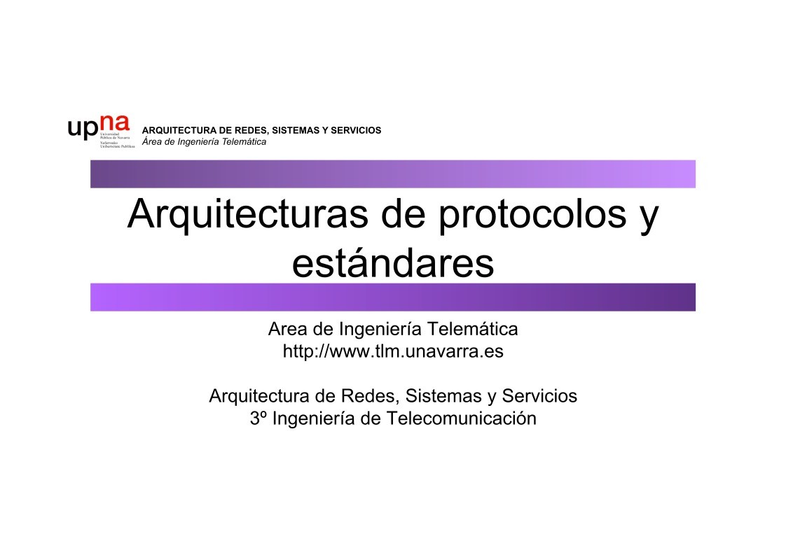 Imágen de pdf Arquitectura de protocolos y estándares