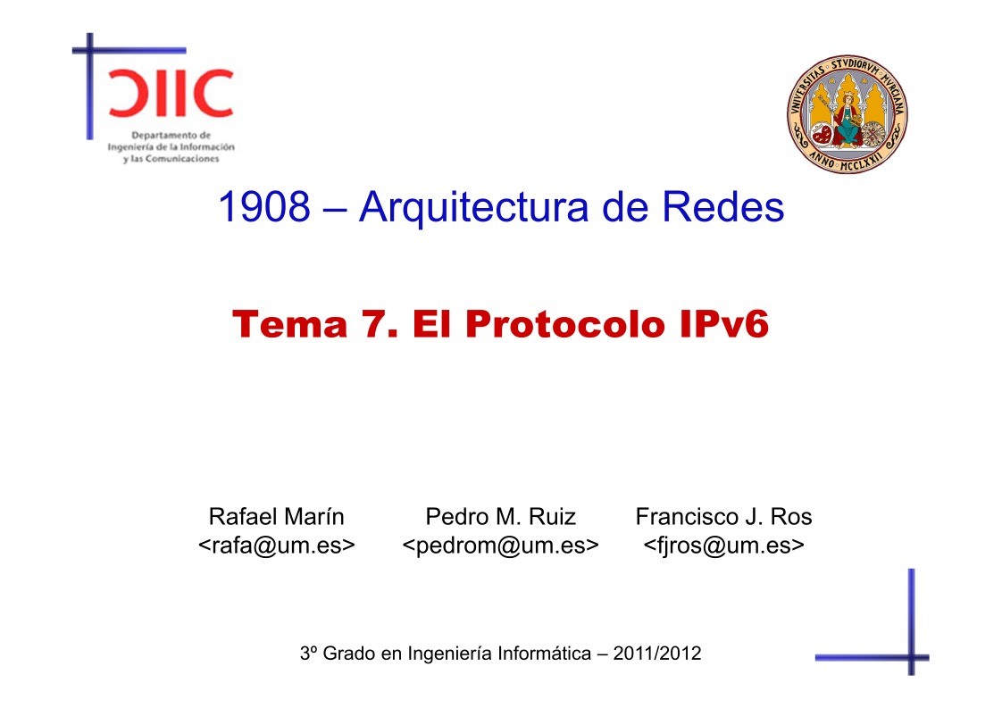 Imágen de pdf Tema 7. El Protocolo IPv6