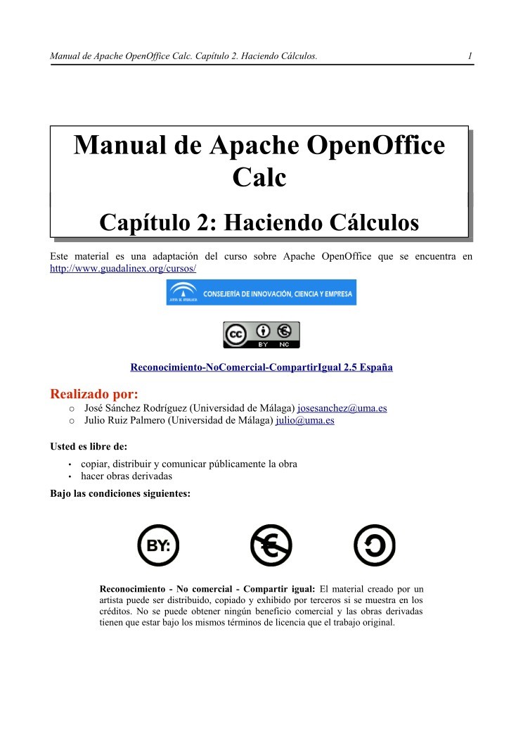Imágen de pdf Manual de Apache OpenOffice Calc - Capítulo 2. Haciendo Cálculos
