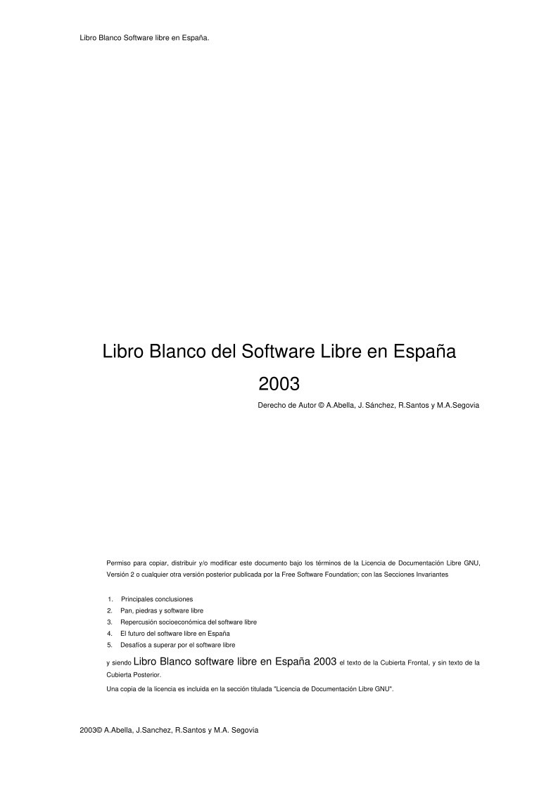 Imágen de pdf Libro Blanco Software libre en España