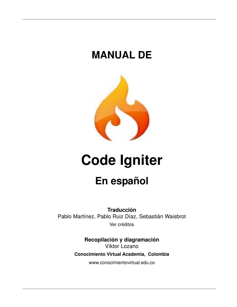 Imágen de pdf MANUAL DE Code Igniter