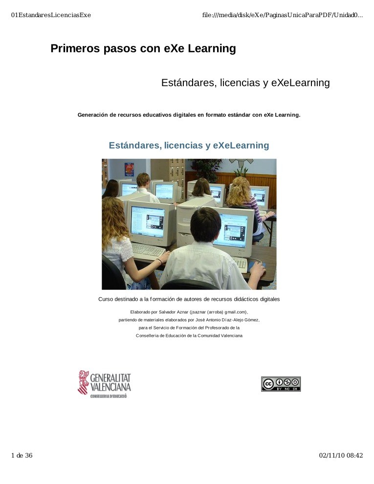 Imágen de pdf Primeros pasos con eXe Learning