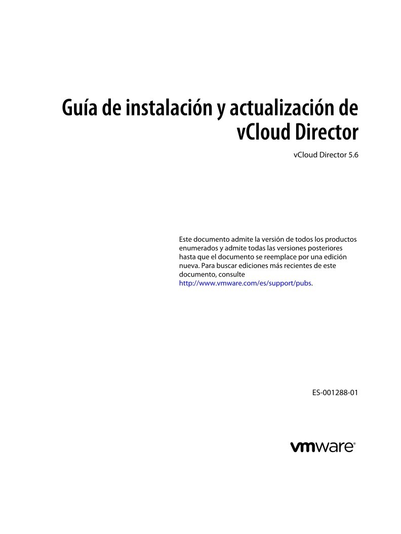 Imágen de pdf Guía de instalación y actualización de vCloud Director - vCloud Director 5.6