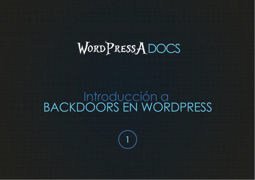 Imágen de pdf Introducción a backdoors en WordPress
