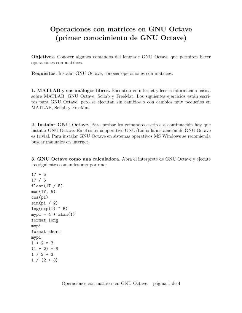 Imágen de pdf Operaciones con matrices en GNU Octave (primer conocimiento de GNU Octave)