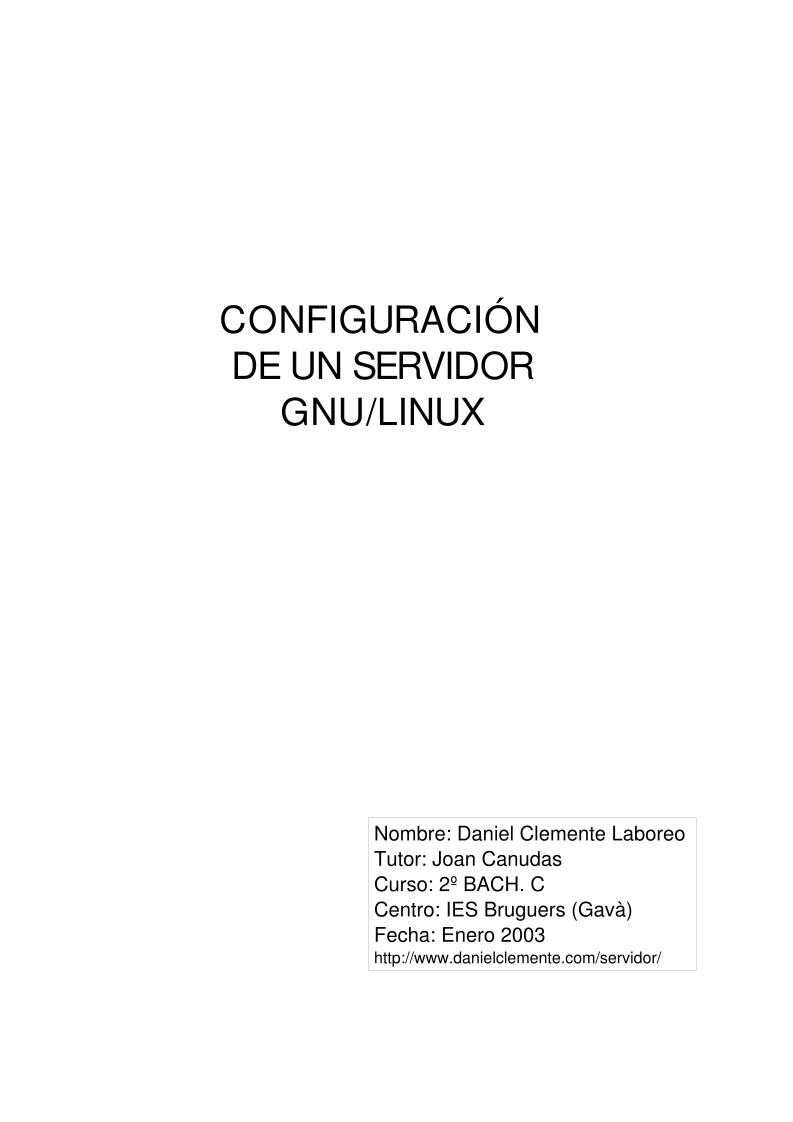 Imágen de pdf Configuración de un servidor GNU/Linux