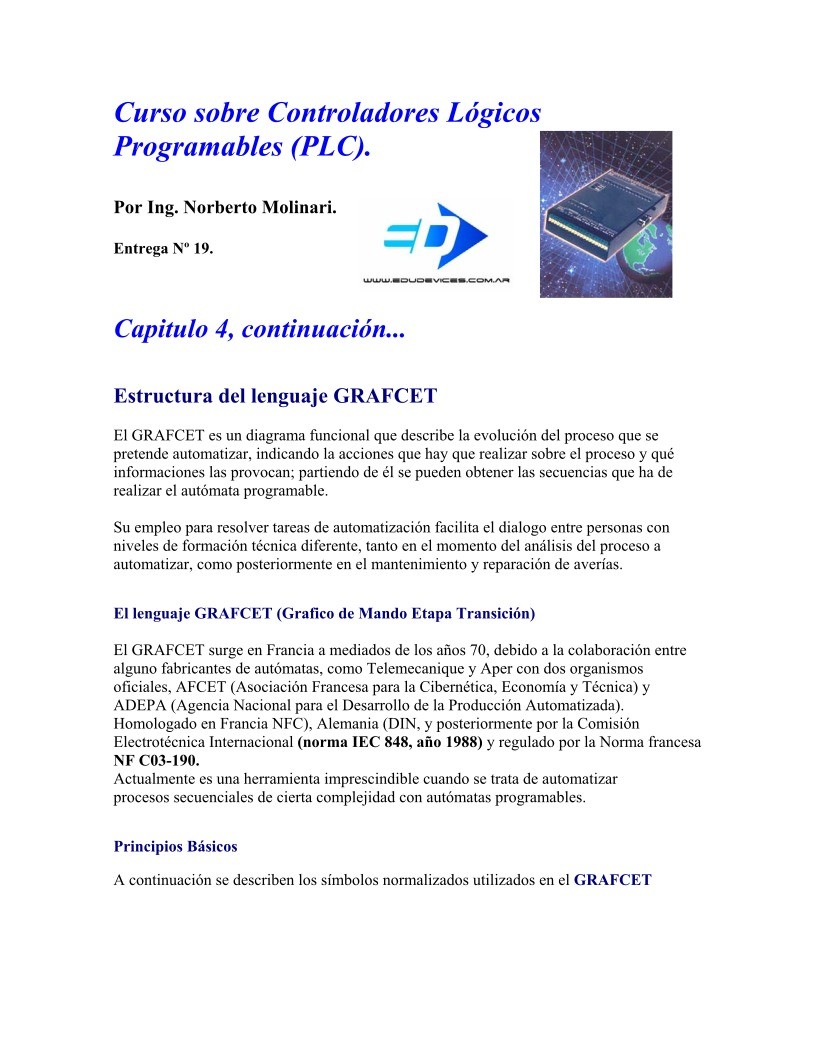 Imágen de pdf Entrega 19 - Curso sobre Controladores Lógicos Programables (PLC)