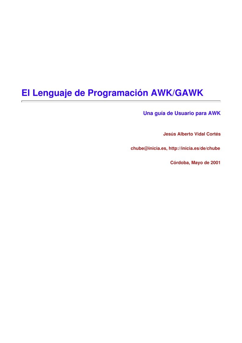 Imágen de pdf El Lenguaje de Programación AWK/GAWK