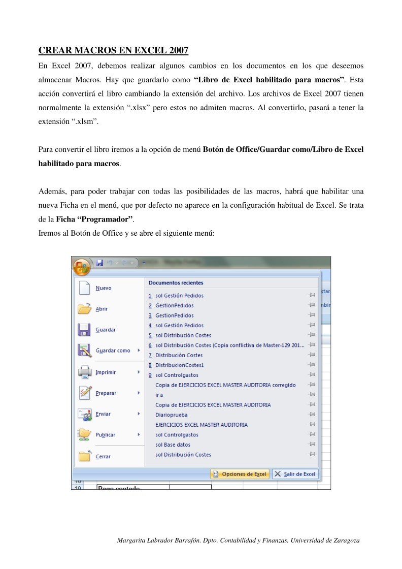 Imágen de pdf Crear Macros en Excel 2007