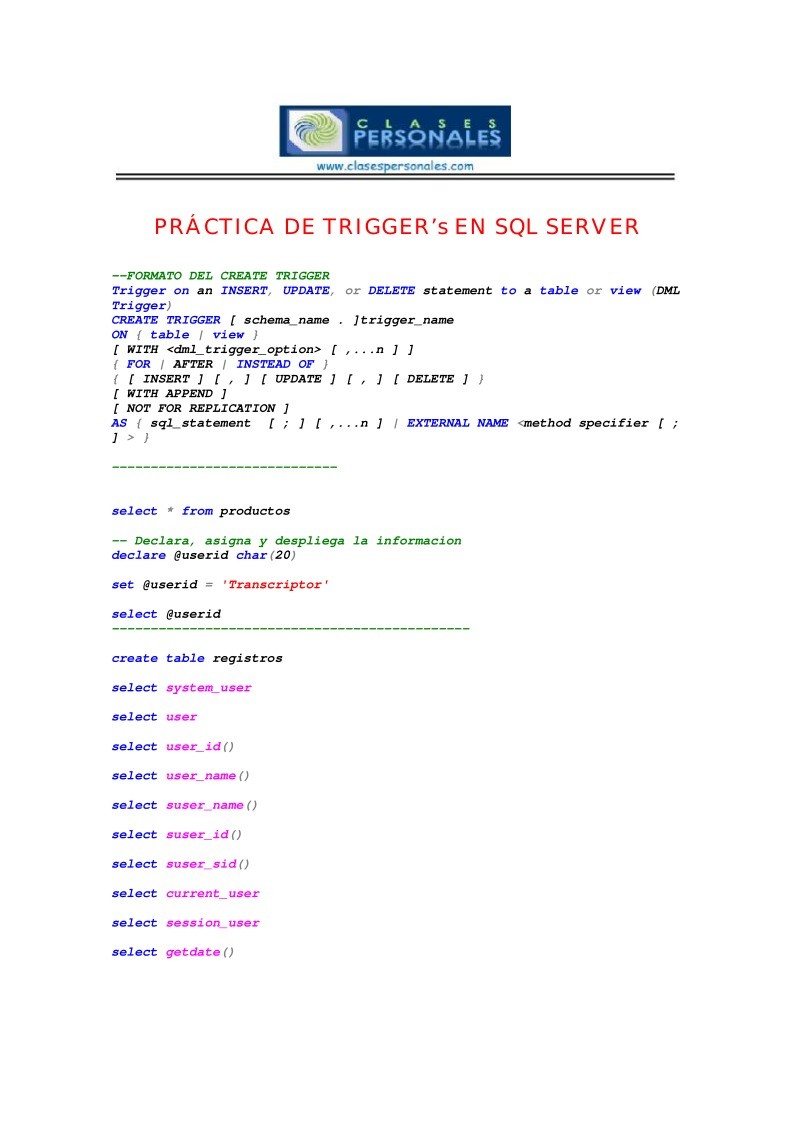 Imágen de pdf SQL server - PRÁCTICA DE TRIGGER