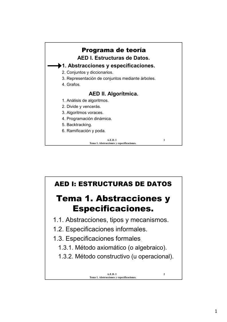 Imágen de pdf Abstracciones y especificaciones - Estructura de datos