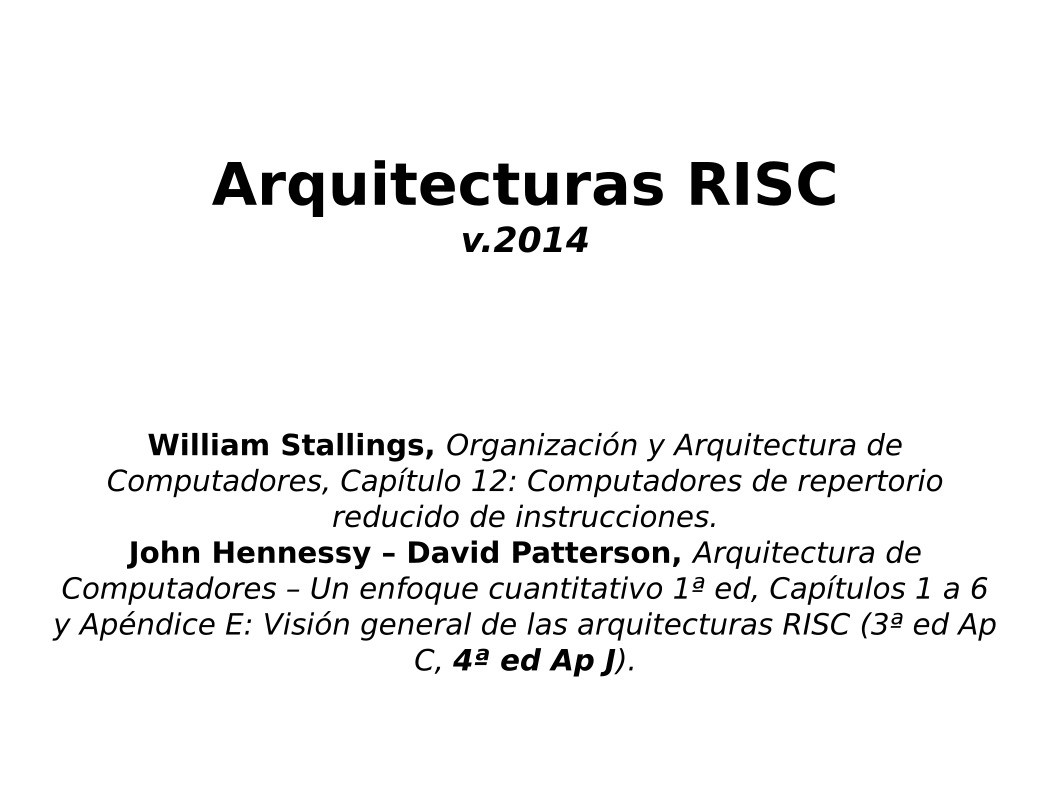 Imágen de pdf Arquitecturas RISC v.2014