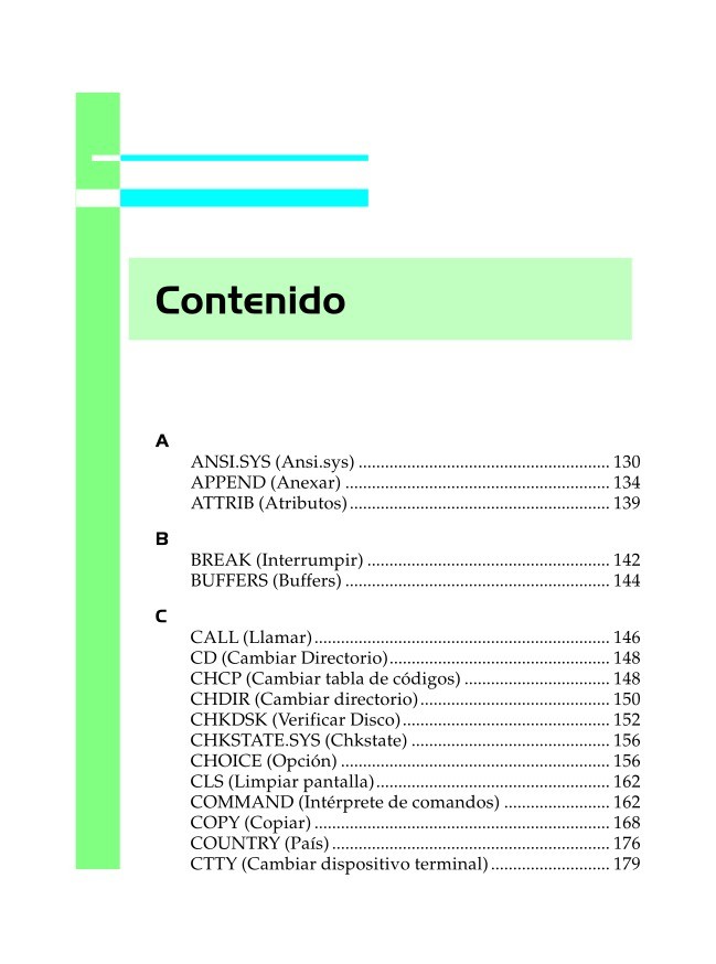 Imágen de pdf Listado alfabético de comandos y controladores MS-DOS 6.22