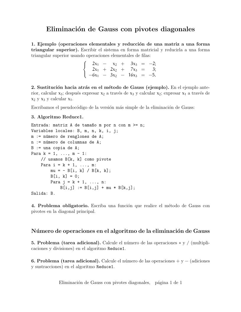 Imágen de pdf Eliminación de Gauss con pivotes diagonales