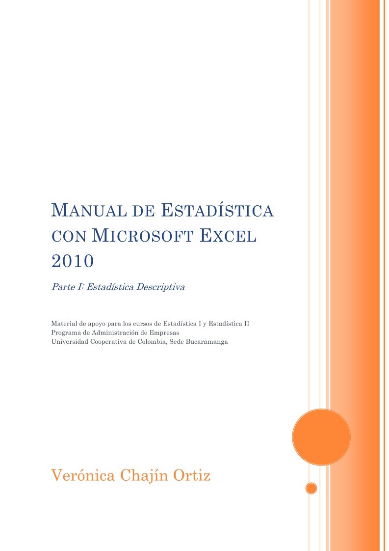 Imágen de pdf Manual de Estadística con Microsoft Excel 2010