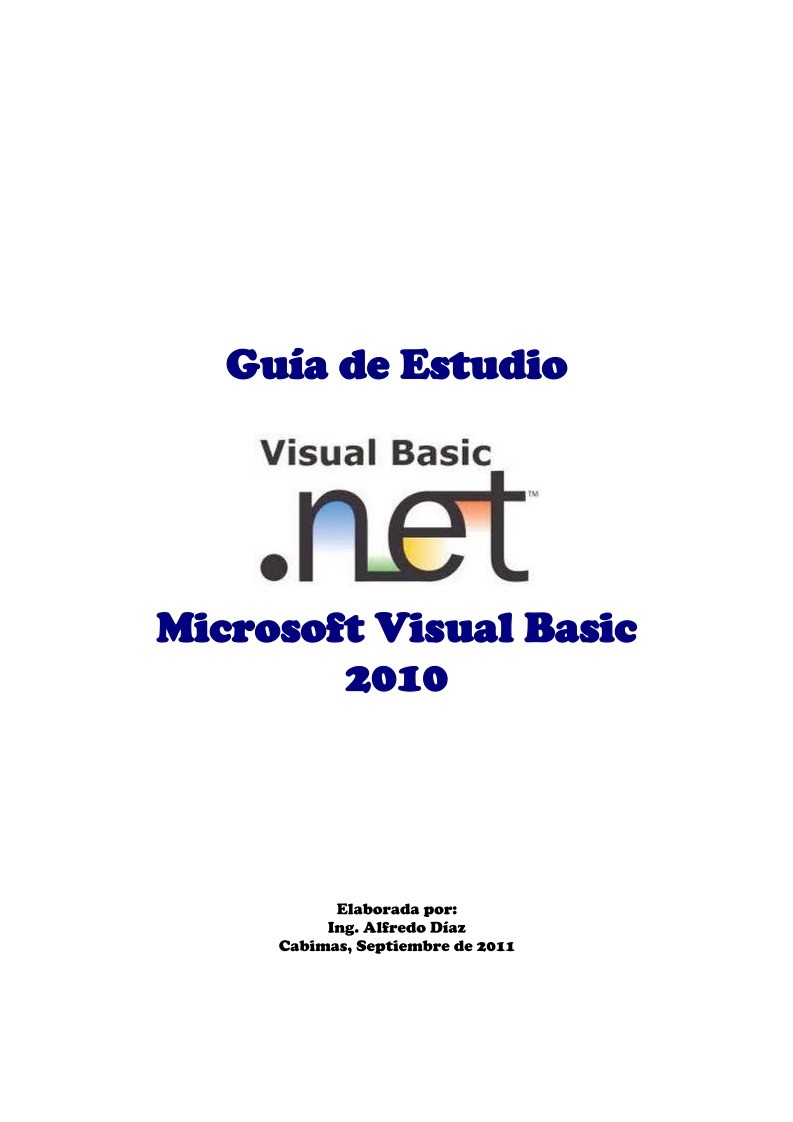 Imágen de pdf Visual Basic.NET 2010 - Guía de Estudio